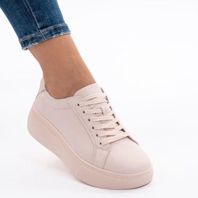 Pantofi Piele Naturala Talpa Comoda Roz F001-773