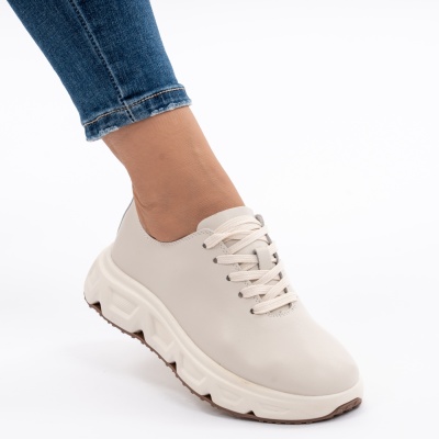Pantofi Piele Naturala Talpa RELAX F002-534 Bej