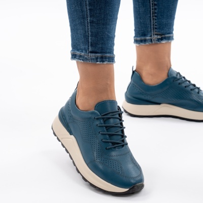 Pantofi Sport Piele Naturala Blue AN368