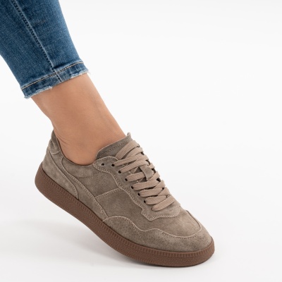 Pantofi Sport Piele Naturala Kahki R831