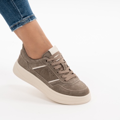 Pantofi Sport Piele Naturala Kahki R832