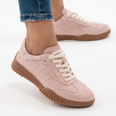 Pantofi Sport Piele Naturala Roz AN25981