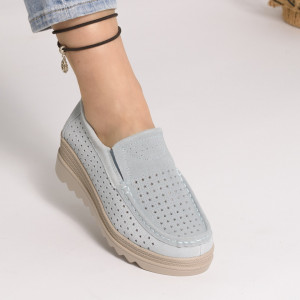 Pantofi Talpa Comoda Piele Naturala Intoarsa MM223 Blue1