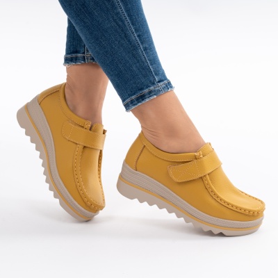 Pantofi Talpa Comoda Piele Naturala MM218 Mustar