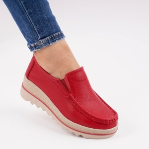 Pantofi Talpa Comoda Piele Naturala MM219 Rosu