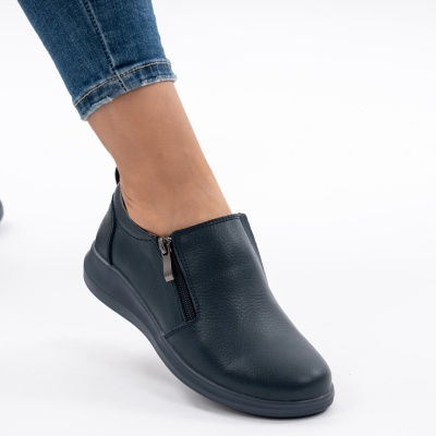 Pantofi Talpa Flexibila Piele Naturala T-3100 Albastri