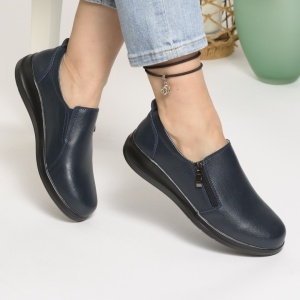 Pantofi Talpa Flexibila Piele Naturala T-3100 Albastri