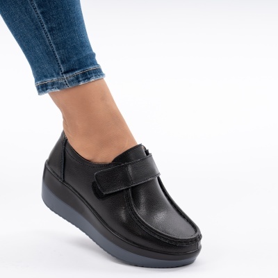 Pantofi Talpa Ortopedica Piele Naturala 1157 Negri