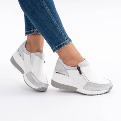 Pantofi Talpa Ortopedica Piele Naturala Alb ZT-06
