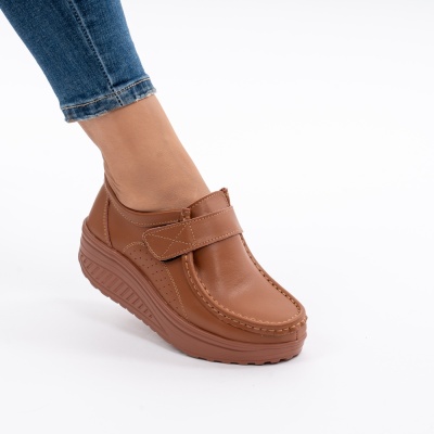 Pantofi Talpa Ortopedica Piele Naturala AN333 Camel