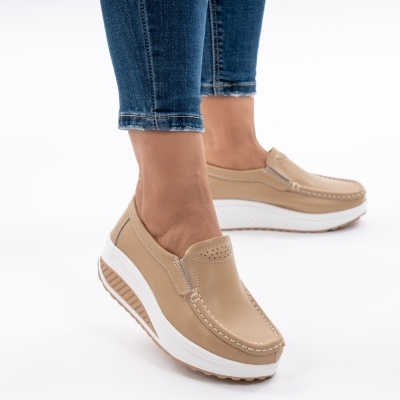 Pantofi Talpa Ortopedica Piele Naturala AN522-2 Bej