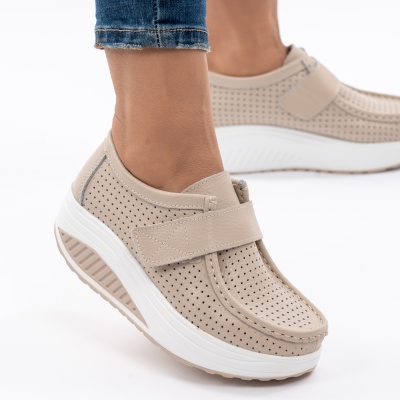 Pantofi Talpa Ortopedica Piele Naturala Bej MM263