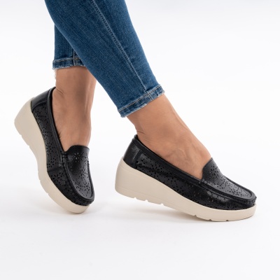 Pantofi Talpa Ortopedica Piele Naturala Negri AN3125