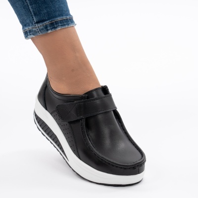 Pantofi Talpa Ortopedica Piele Naturala negri PL58