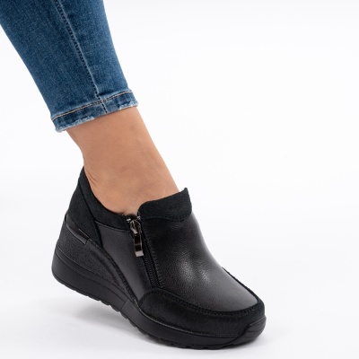 Pantofi Talpa Ortopedica Piele Naturala Negri ZT-06