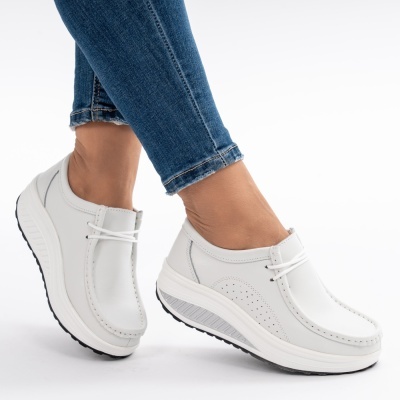 Pantofi Talpa Ortopedica Piele Naturala PL 42 Alb