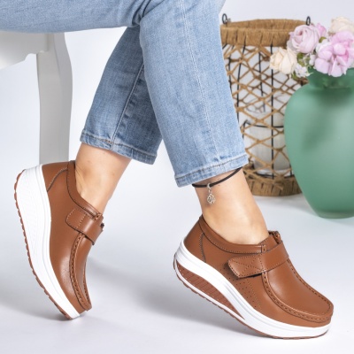 Pantofi Talpa Ortopedica Piele Naturala PL 58 Camel 