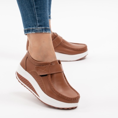 Pantofi Talpa Ortopedica Piele Naturala PL58 Maro