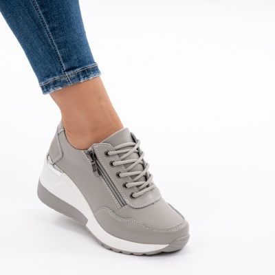 Pantofi Talpa Ortopedica Piele Naturala ZT-04 Gri