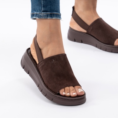 Pantofi Tip Sandale Piele Naturala Talpa Comoda F001-967 Maro