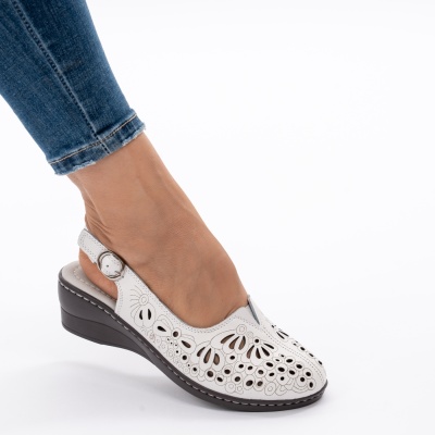 Pantofi Tip Sandale Piele Naturala Talpa Comoda F002-649 Alb