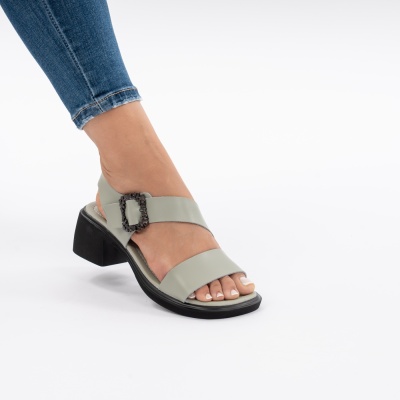 Pantofi Tip Sandale Piele Naturala Talpa Comoda JY5769 Verde