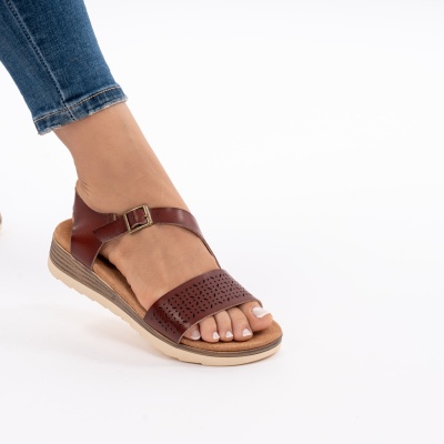 Pantofi Tip Sandale Piele Naturala Talpa Comoda OD926 Maro