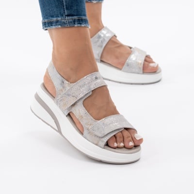 Pantofi Tip Sandale Piele Naturala Talpa Comoda T-8051 Silver