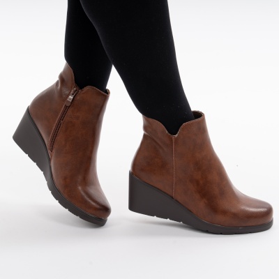 Botine Piele Naturala Maro 2809