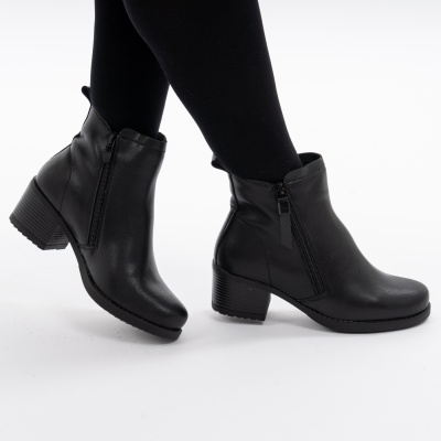 Botine Piele Naturala Negre 2803