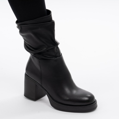 Cizme Piele Naturala  Negre R838