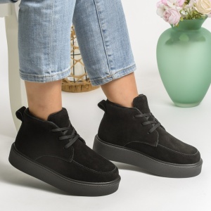 Ghete Imblanite Piele Naturala Intoarsa Negre AW2023-1
