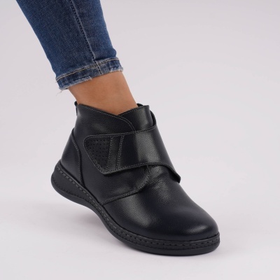 Ghete Piele Naturala Imblanite Talpa Casual Albastre XH041