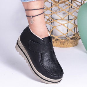 Ghete Piele Naturala Imblanite Talpa Striată Negre  MM218B