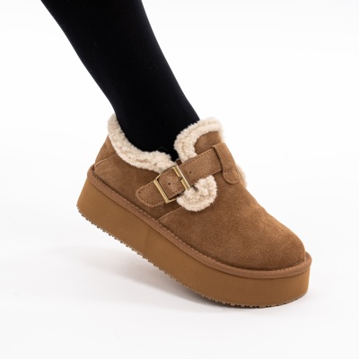 Ghete Piele Naturala Imblanite tip UG Camel 8871