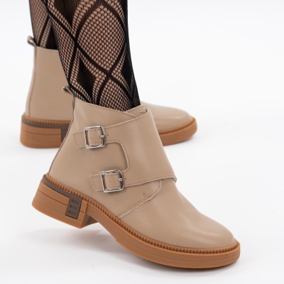 Ghete Piele Naturala Kahki T2630
