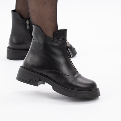 Ghete Piele Naturala Negru