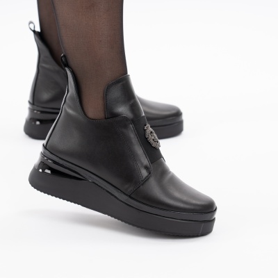 Ghete Piele Naturala Negru 061 934414