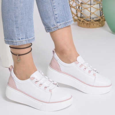 Pantofi Casual Piele Naturala AlbsiRoz  T-5941