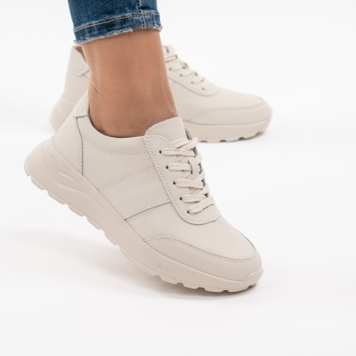 Pantofi Casual Piele Naturala Bej F001-972