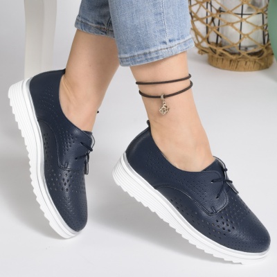 Pantofi Casual Piele Naturala Bleumarin 1235