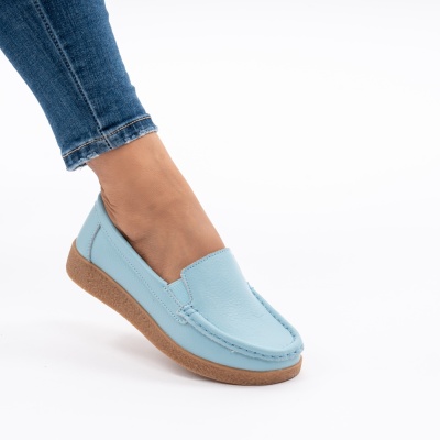 Pantofi Casual Piele Naturala Blue 1121-2