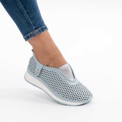 Pantofi Casual Piele Naturala Blue XH-2074