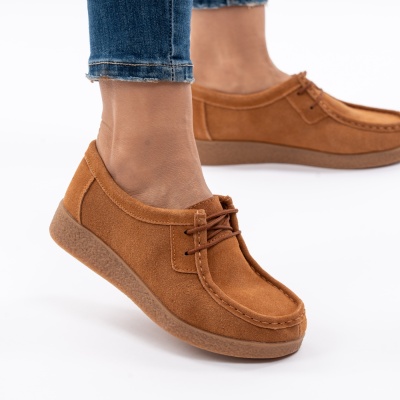 Pantofi Casual Piele Naturala camel 8517-1