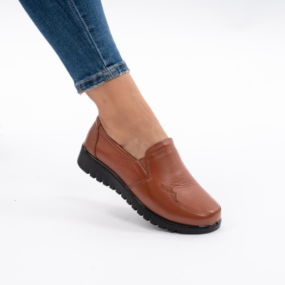 Pantofi Casual Piele Naturala Camel AN559
