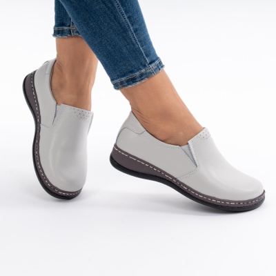 Pantofi Casual Piele Naturala Gri AP2115