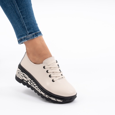 Pantofi Casual Piele Naturala JY5096 Bej