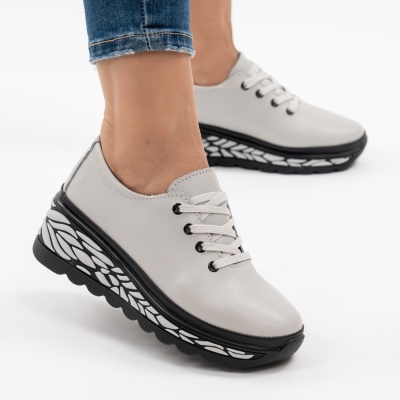 Pantofi Casual Piele Naturala JY5096 Gri