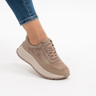 Pantofi Casual Piele Naturala Kahki F001-975