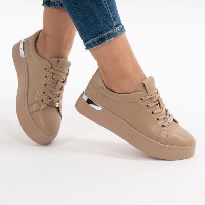 Pantofi Casual Piele Naturala Kahki F005-029